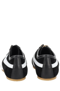 Dries van noten women’s suede sneakers in black and white with a classic retro design