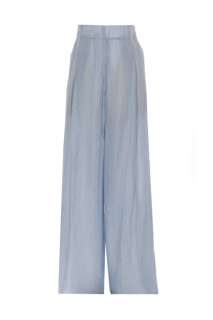 Dries Van Noten women’s light blue and white vertically striped high waist wide leg pants