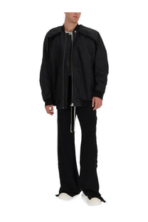 Drkshdw men’s black bomber jacket with sleek modern design and subtle silver zipper accents in convertible jumbo flight style