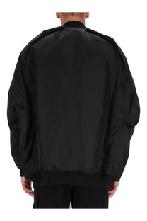 Drkshdw men’s bomber jacket in black with a sleek minimalist design and subtle sheen convertible jumbo peter flight style