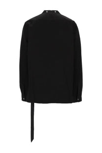 Drkshdw men’s camicia larry black long-sleeved shirt with sleek design and metallic button accents on collar and cuffs
