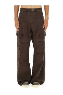 Dark brown drkshdw men’s cargo stefan pants with multiple large pockets and a relaxed wide-leg cut