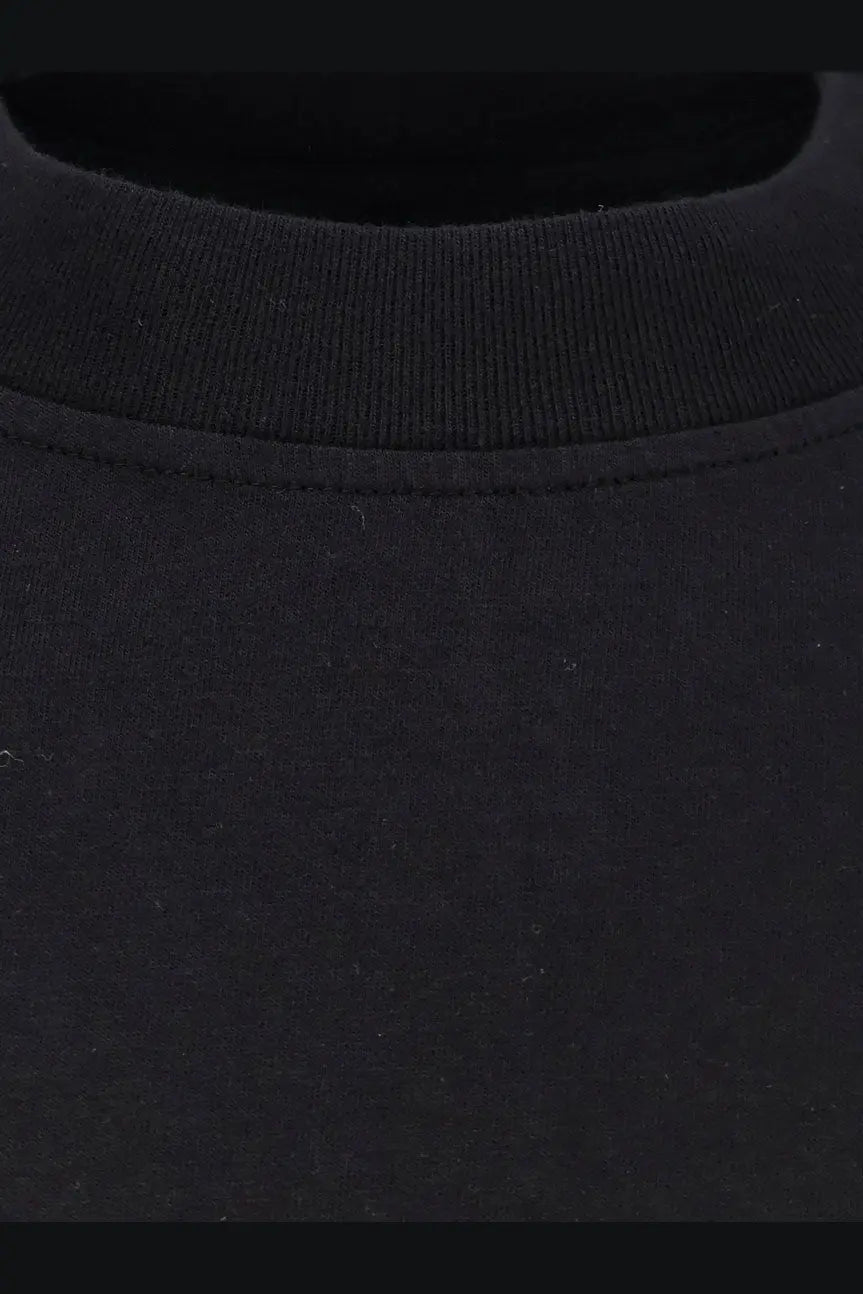 Drkshdw mens black cotton crewneck t-shirt with ribbed collar and smooth fabric for casual wear