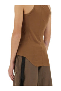 Drkshdw men’s brown cotton tank top with fitted silhouette sleeveless design and subtle seam detailing