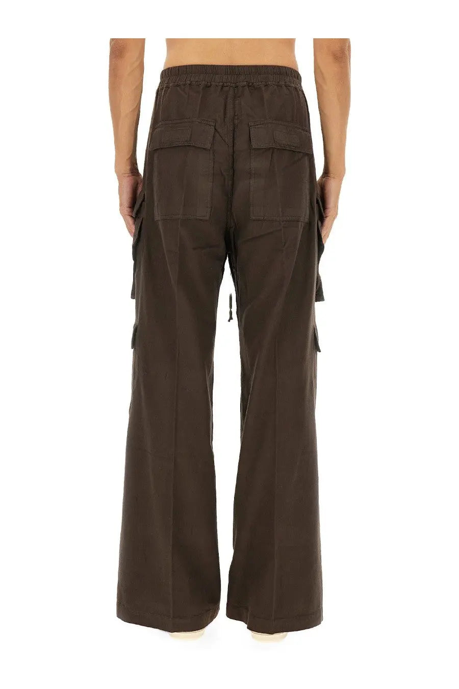 Dark brown drkshdw men’s double cargo jumbo belas pants with relaxed fit and multiple pockets for casual wear