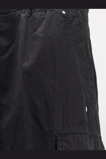 Drkshdw men’s double cargo jumbo belas trousers in black with drawstring waist and reinforced stitching