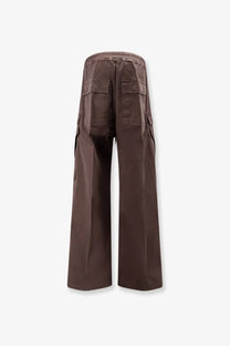 Drkshdw men’s double cargo jumbo organic cotton trousers grey with relaxed wide-leg cut and multiple pockets