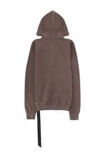 Drkshdw men’s felpa gimp brown muted brown cotton hooded sweatshirt back with black drawstring hanging
