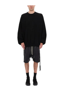 Drkshdw men’s felpa hun crewneck black oversized long-sleeved sweater with relaxed fit and ribbed cuffs in cotton
