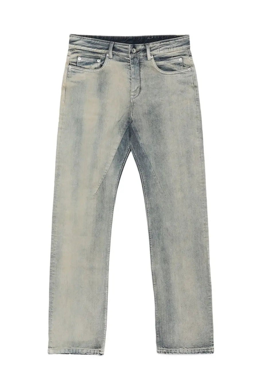 Drkshdw men’s fog cut jeans blue light-wash denim straight-leg with subtle fading for a casual worn-in look