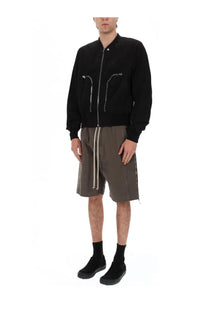 Drkshdw men’s giacca bomber bauhaus flight black jacket with silver zippers and subtle stitching details