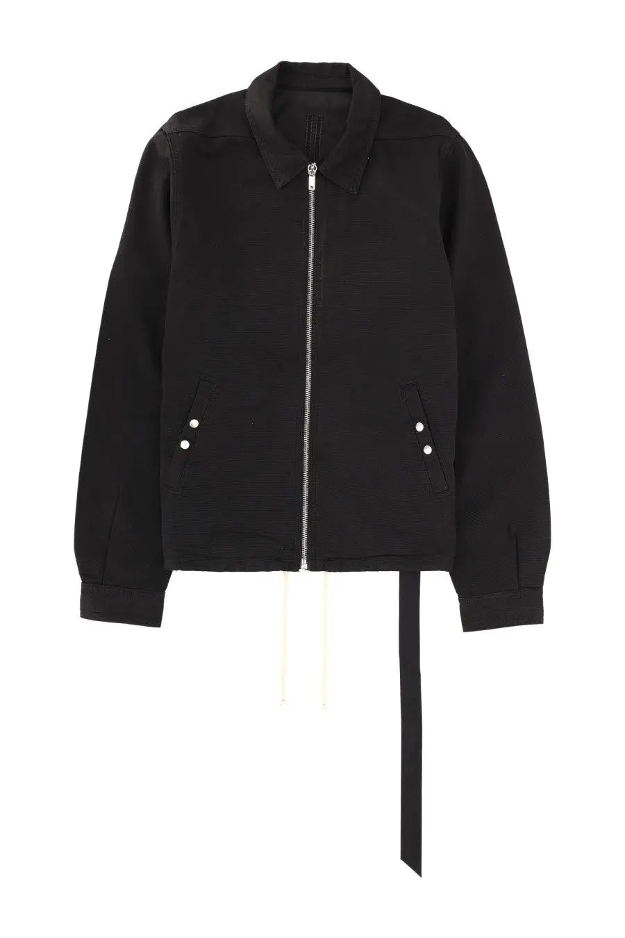 Drkshdw men’s giacca zipfront black zip-up jacket with collar two front pockets and long drawstring hem