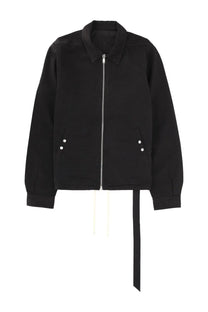 Drkshdw men’s giacca zipfront black zip-up jacket with collar two front pockets and long drawstring hem