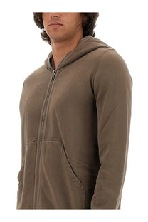 Drkshdw men’s gimp sweatshirt beige features a sleek olive-green zip-up hoodie with minimalist design and subtle stitching details