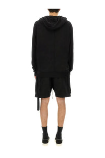 Drkshdw men’s black hoodie with long sleeves ribbed cuffs side pockets and relaxed fit in soft fabric