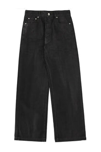 Drkshdw men’s jeans geth black black denim straight-leg jeans with silver-toned hardware front view