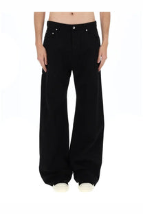 Drkshdw men’s jeans geth black wide-leg trousers with silver button accents in black fabric