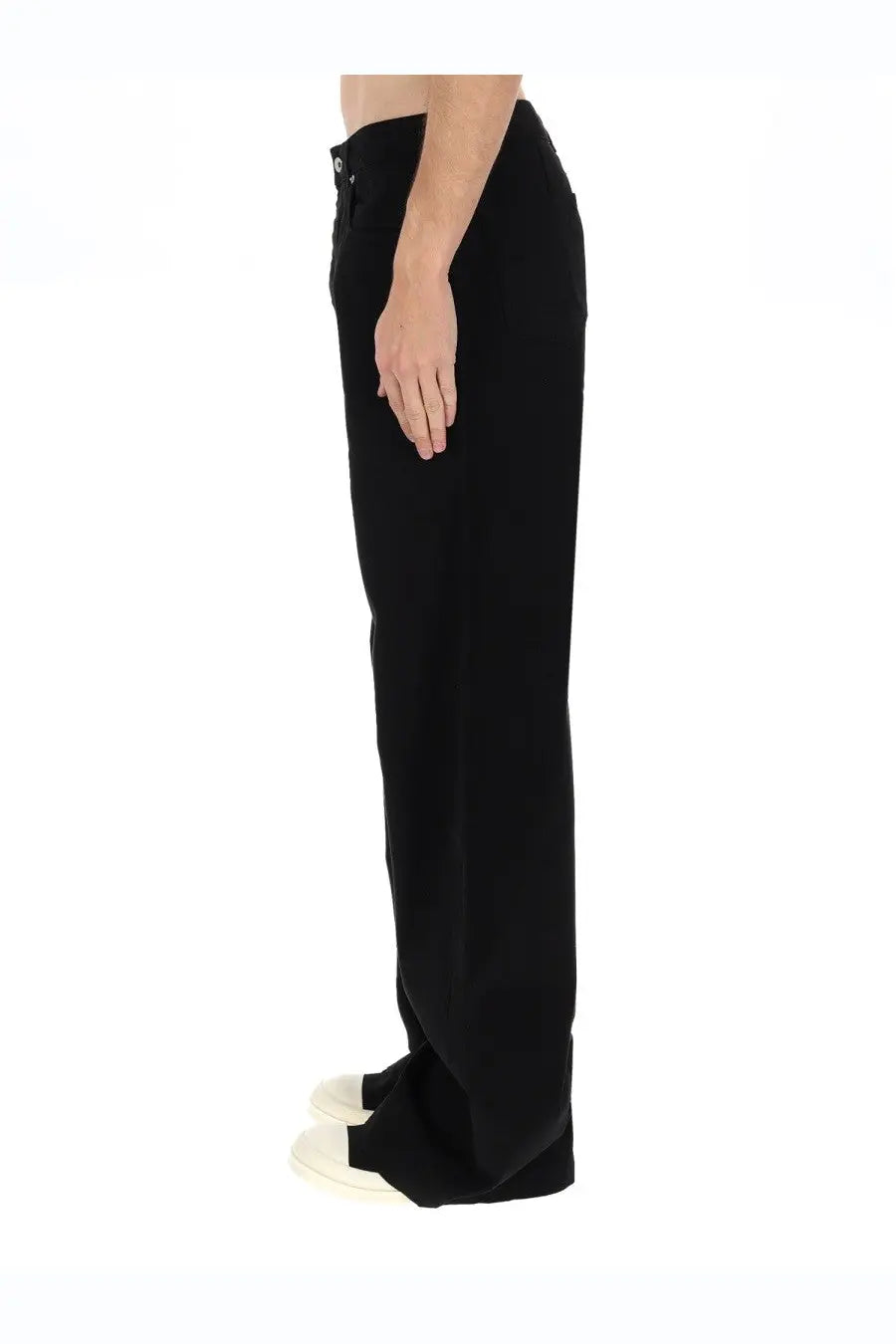 Drkshdw men’s jeans geth black wide-leg trousers with sleek minimalist design and subtle stitching details