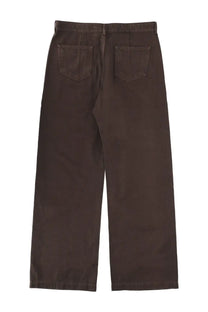 Dark brown relaxed fit denim jeans with classic back pockets shown from the back by drkshdw men