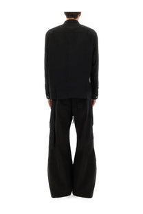 Drkshdw men’s jumbo outershirt black long-sleeved shirt with subtle textured fabric and buttoned cuffs