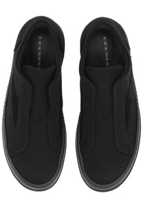 Drkshdw men’s laceless vintage sneaks sneaker black with textured canvas upper and rubber sole slip-on design