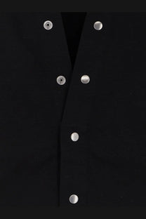 Drkshdw men’s larry cotton shirt black with silver-toned circular buttons on a black button-up shirt