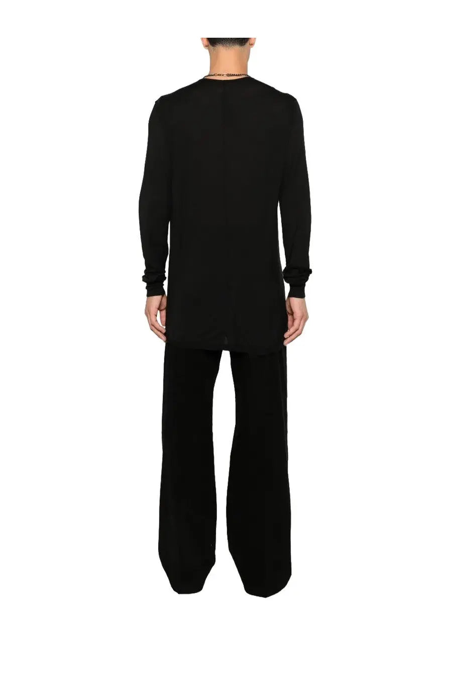 Drkshdw men’s black long sleeved shirt with relaxed fit and ribbed cuffs in soft comfortable fabric