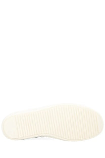 White rubber sole with textured ribbed pattern on drkshdw men’s low sneaks sneaker black