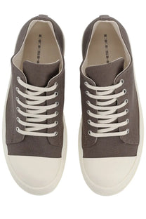 Drkshdw men’s low sneaks sneaker grey canvas with white laces and contrasting white rubber toe cap