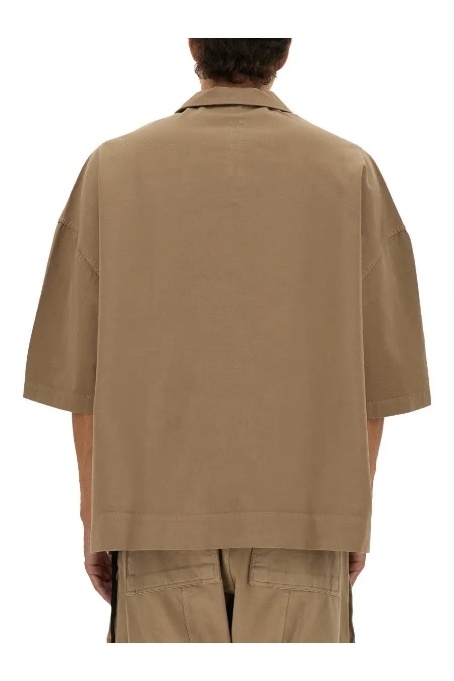 Beige DRKSHDW men’s magnum tommy short-sleeved shirt with relaxed fit and subtle stitching details