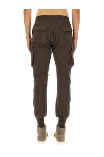 Dark brown DRKSHDW men’s Mastodon cut cargo pants with multiple pockets and elastic waistband