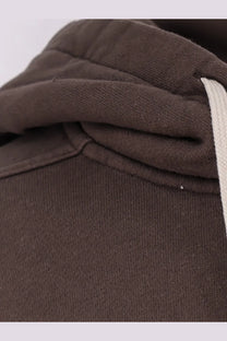 Drkshdw men’s oversized brown cotton hoodie with white drawstring organic cotton sweatshirt for casual wear
