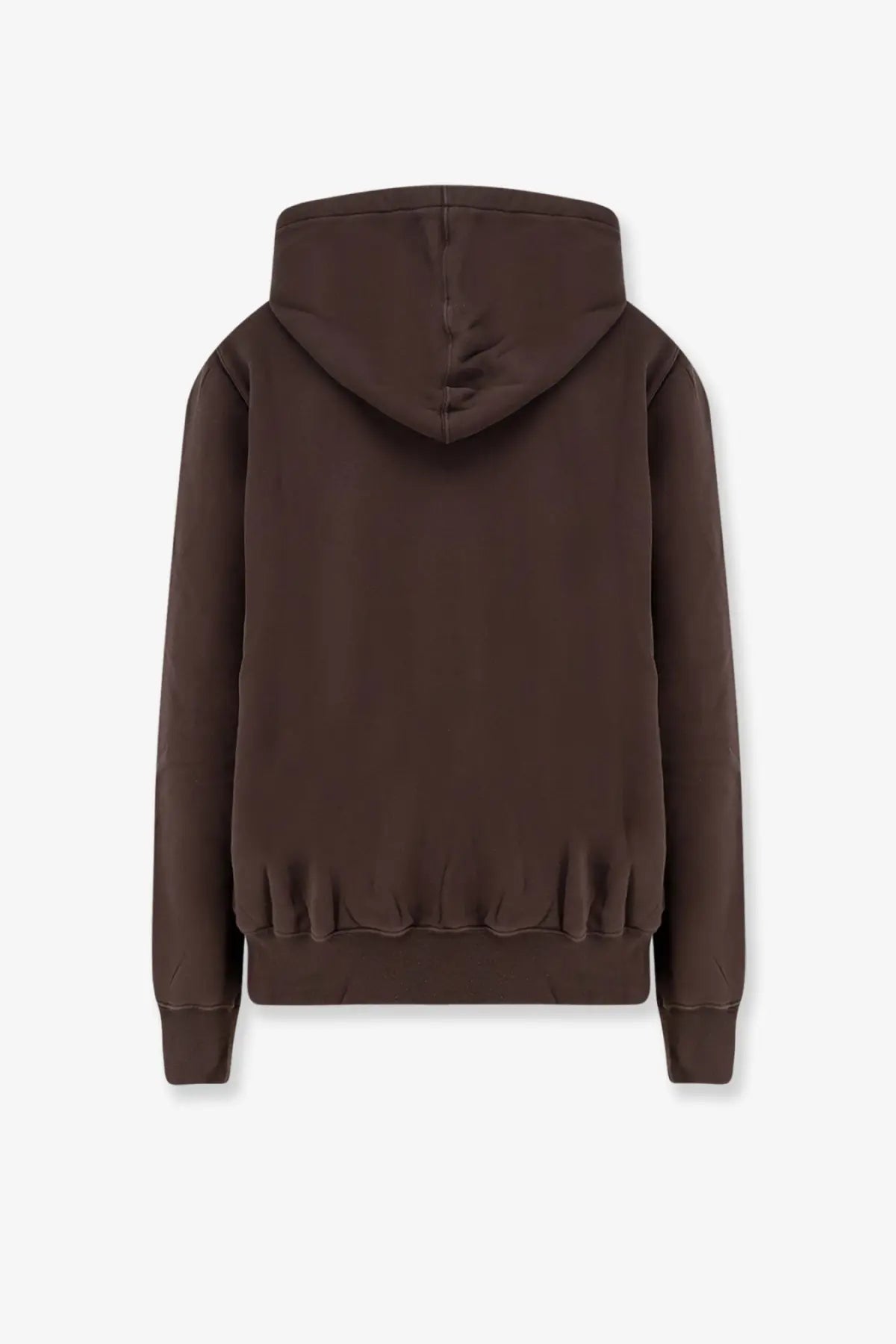 Drkshdw men’s oversized hoodie dark brown organic cotton sweatshirt with relaxed fit ribbed cuffs and hem