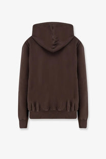Drkshdw men’s oversized hoodie dark brown organic cotton sweatshirt with relaxed fit ribbed cuffs and hem