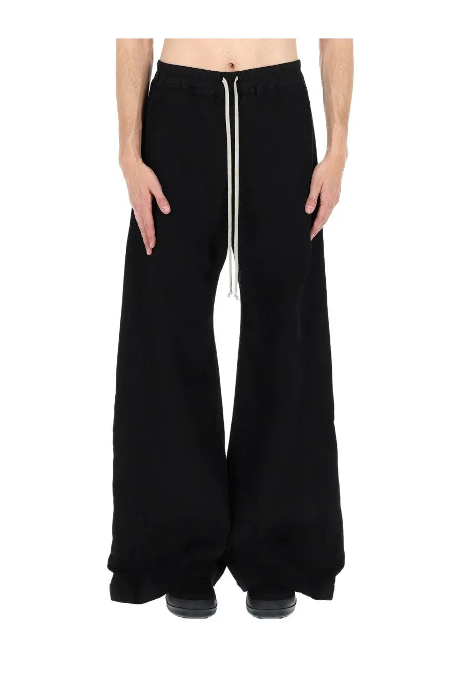 Drkshdw men’s pantalone wide pusher black wide-leg sweatpants with white drawstring for casual wear