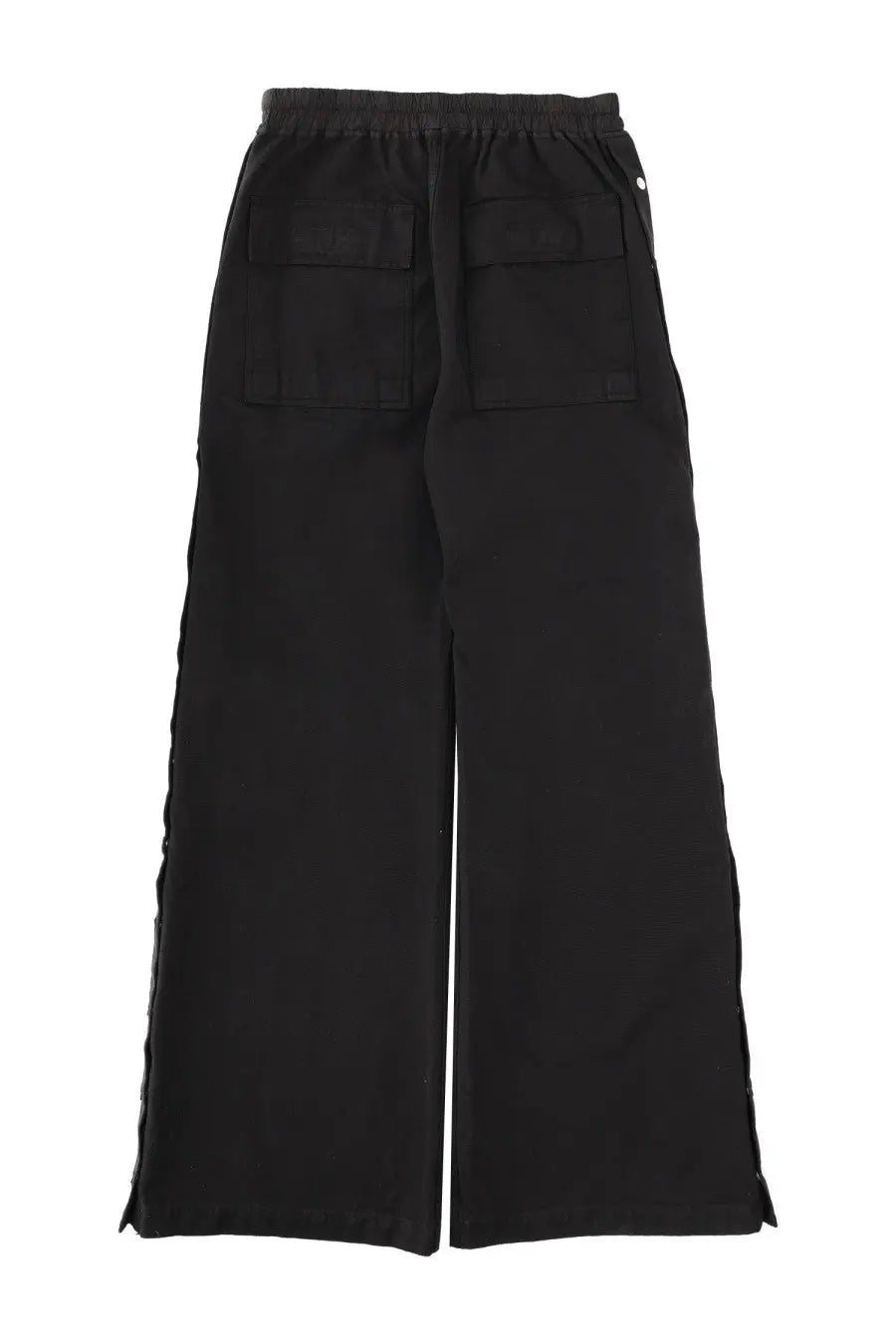 Drkshdw men’s pantalone wide pusher black wide-leg trousers with elastic waistband and side zippers