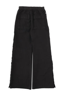 Drkshdw men’s pantalone wide pusher black wide-leg trousers with elastic waistband and side zippers