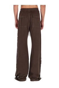 Drkshdw men’s brown wide-leg pants with side pockets and drawstring waistband for casual wear