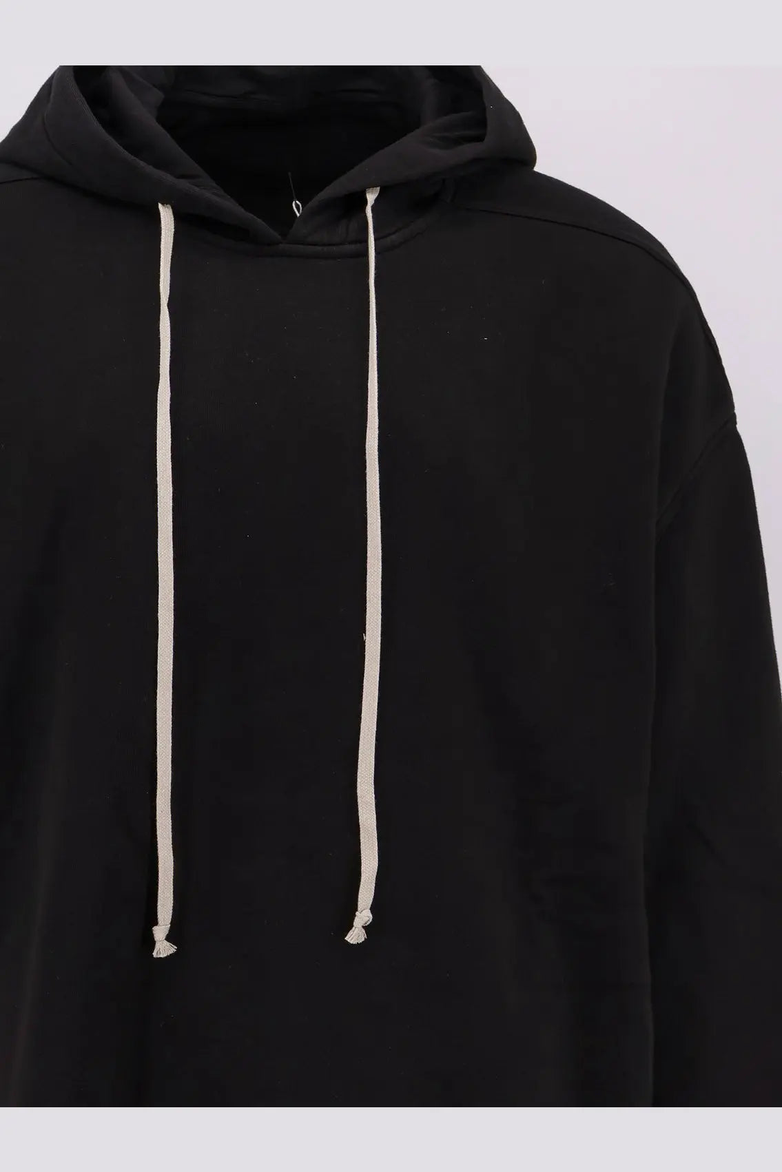 Black drkshdw men’s peter cotton sweatshirt with off-white contrasting drawstrings and a comfortable fit