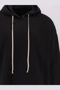 Black drkshdw men’s peter cotton sweatshirt with off-white contrasting drawstrings and a comfortable fit