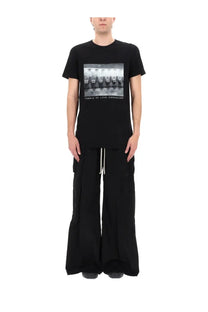 Drkshdw men’s black short-sleeved t-shirt with a black-and-white rectangular temple of love owensboro print
