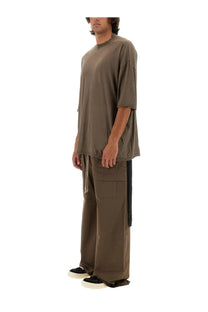 Olive green oversized drkshdw men’s t shirt tommy beige with three quarter sleeves and relaxed asymmetrical hemline