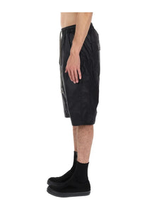 Drkshdw men’s black sleek mid-thigh shorts with drawstring waist and subtle reflective panels for active wear