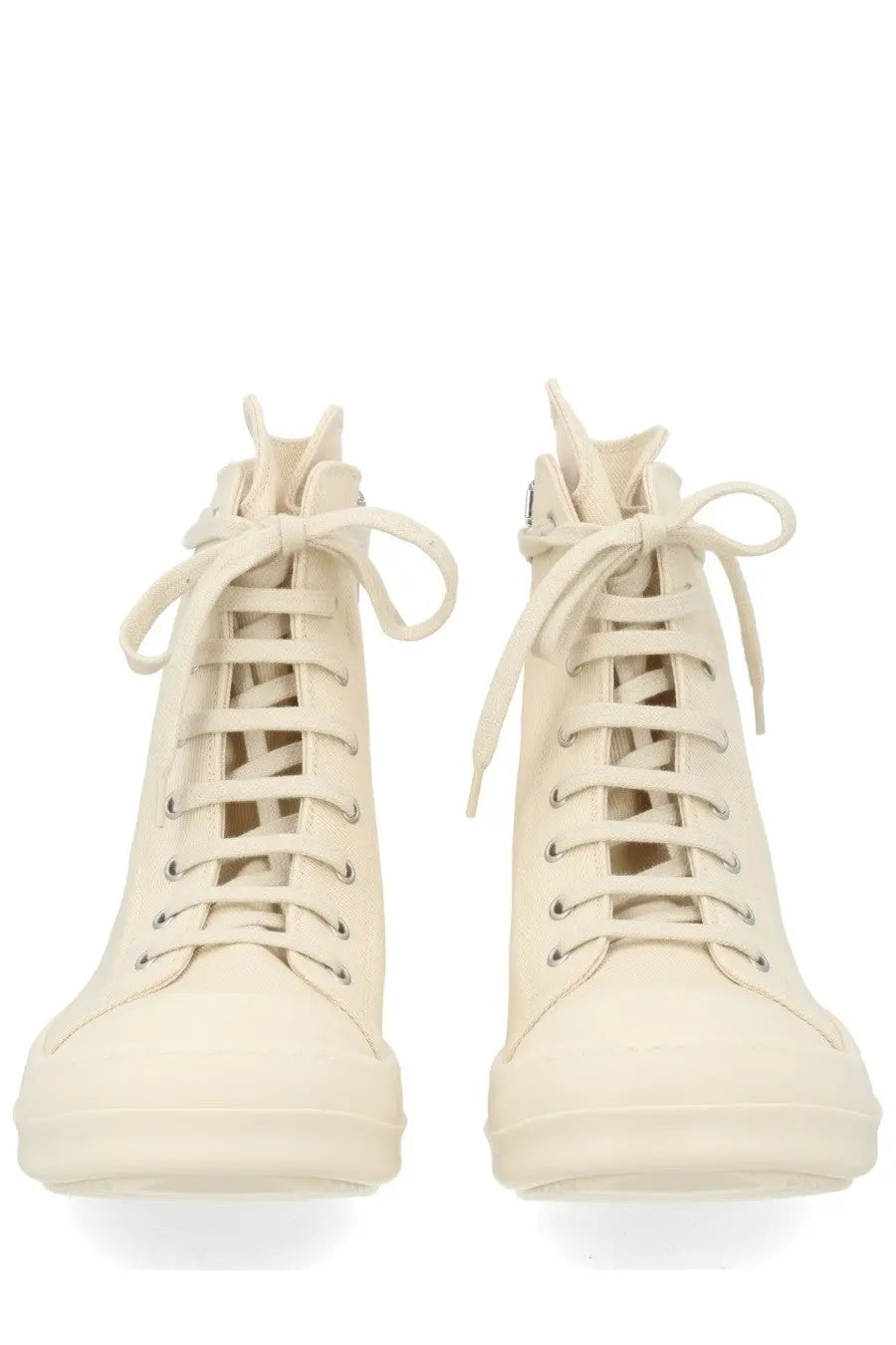 Drkshdw men’s sneaker alta in denim white cream-colored high-top sneakers with matching laces and minimalist design