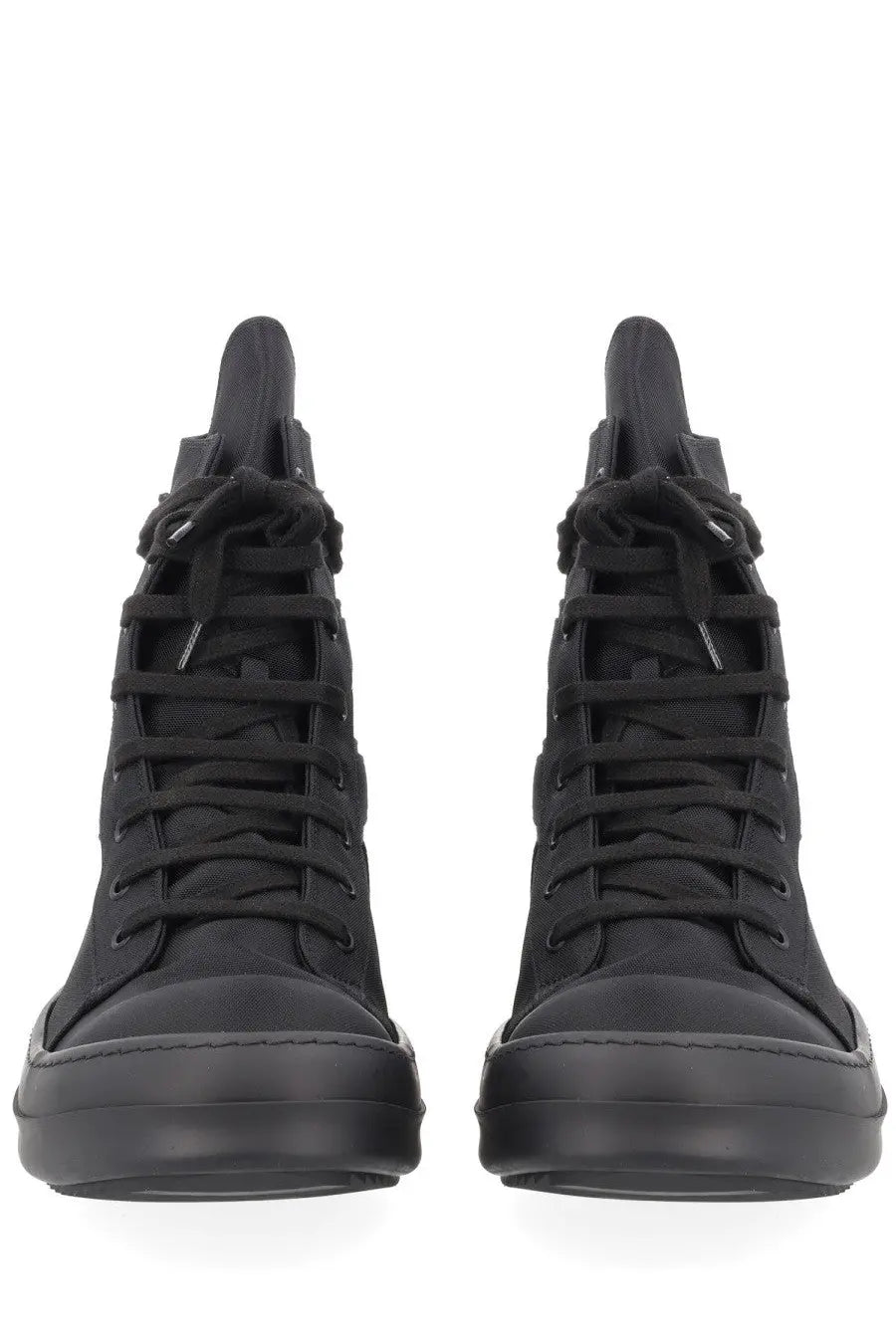 Black drkshdw men’s high-top vegan sneakers with sleek minimalist design and matte finish