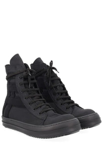 Drkshdw men’s sneaker vegan sneaks black high-top with sleek minimalist design and reinforced stitching details