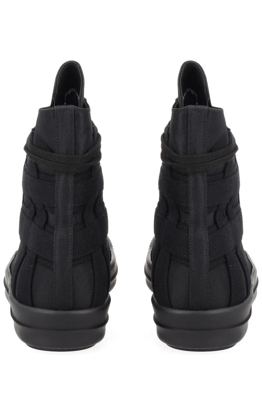Drkshdw men’s sneaker vegan sneaks black black high-top sneakers with woven textile upper and rubber sole