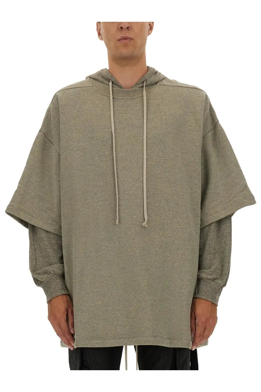 Drkshdw men’s tommy hustler hoodie grey loose-fitting heather gray long sleeve hooded sweatshirt with drawstring