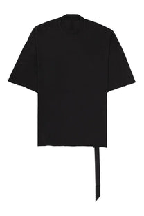 Drkshdw men’s tommy shirt black oversized t-shirt with asymmetrical hem and long narrow tie at the bottom