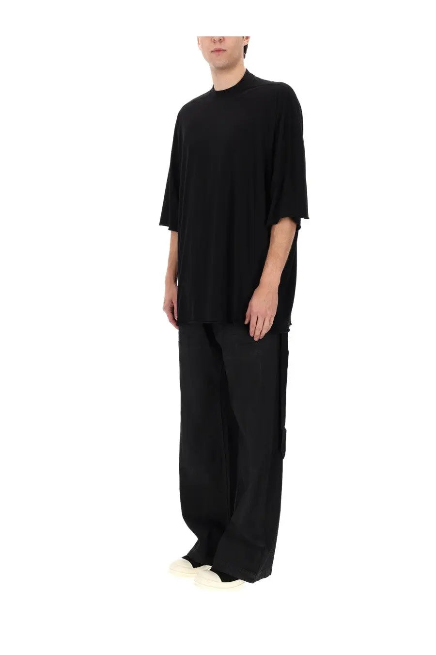 Drkshdw men’s tommy shirt black oversized t-shirt with relaxed fit and three-quarter sleeves in cotton blend